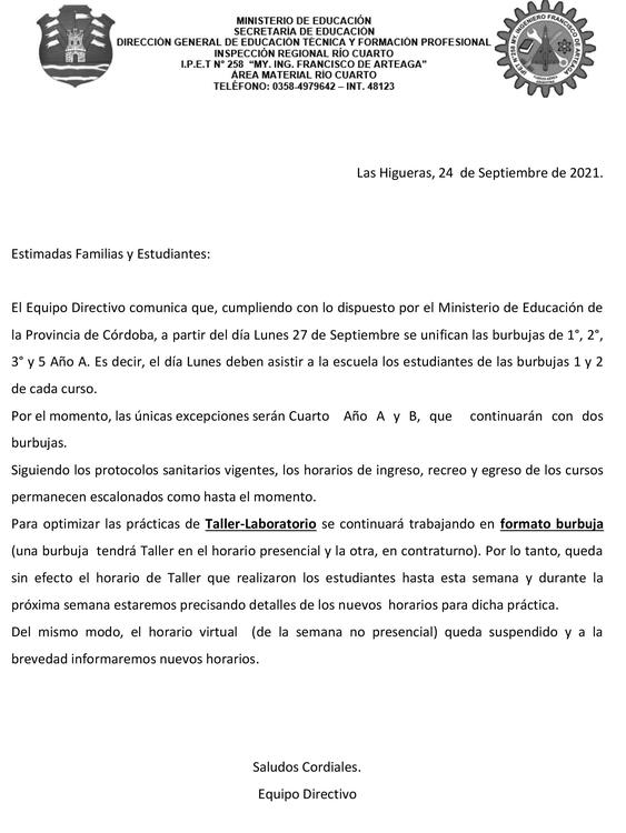 PRESENCIALIDAD PLENA NOTA FAMILIAS