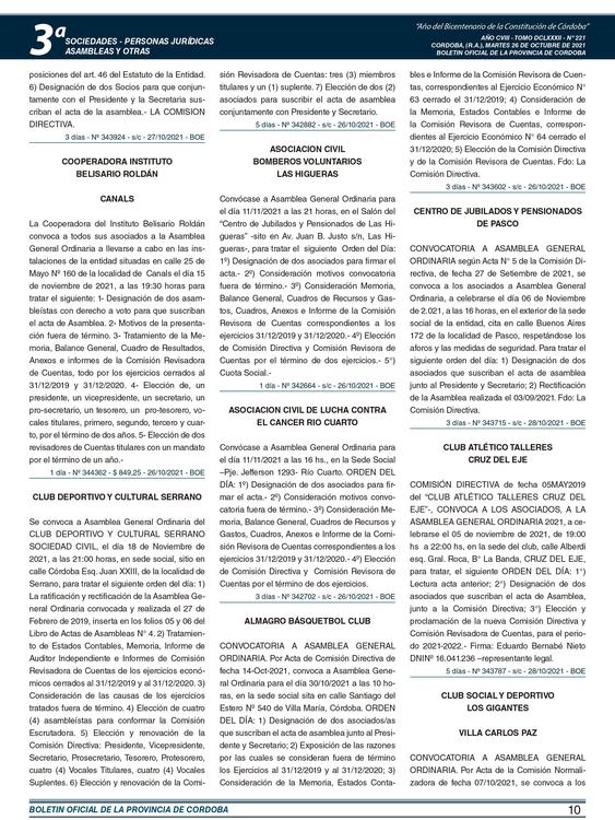 BOMBEROS HIGUERAS EDICTO AGO 2021