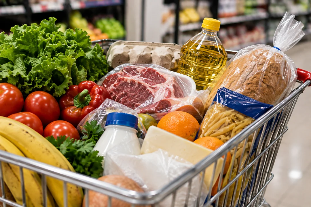 Canasta de compras llena de frescura