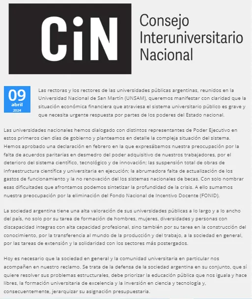 COMUNICADO CIN