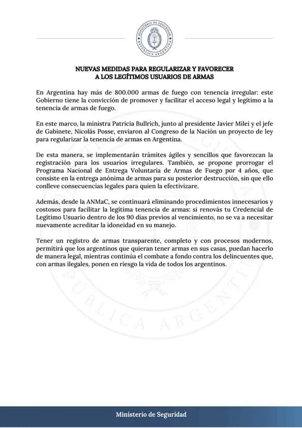 MINISTERIO DE SEGURIDAD