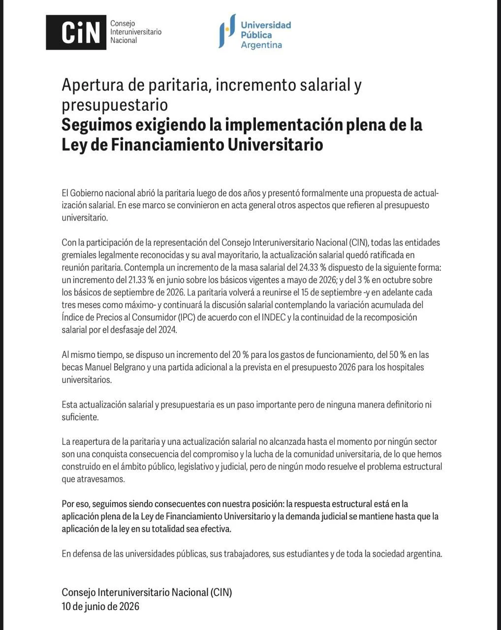 CONSEJO INTERUNIVERSITARIO COMUNICADO (1)